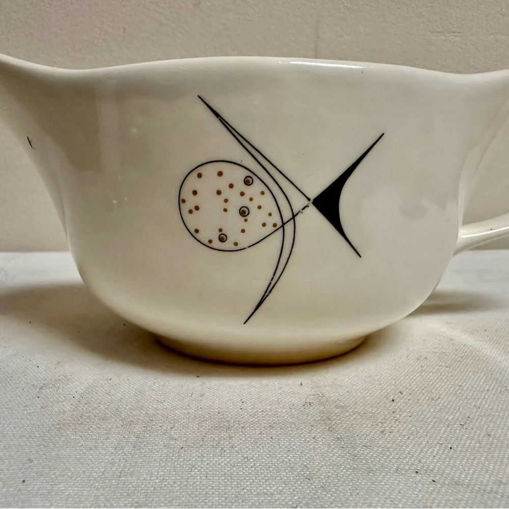 Mid-Century Atomic Aria Ceramic Creamer Serving Dish